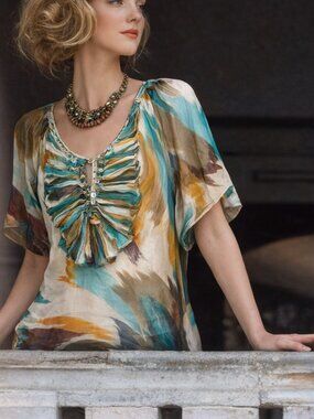 Silk Printed Blouse (0237)